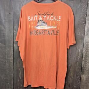 Margaritaville Mens Size XXXL Bait & Tackle T-Shirt Orange